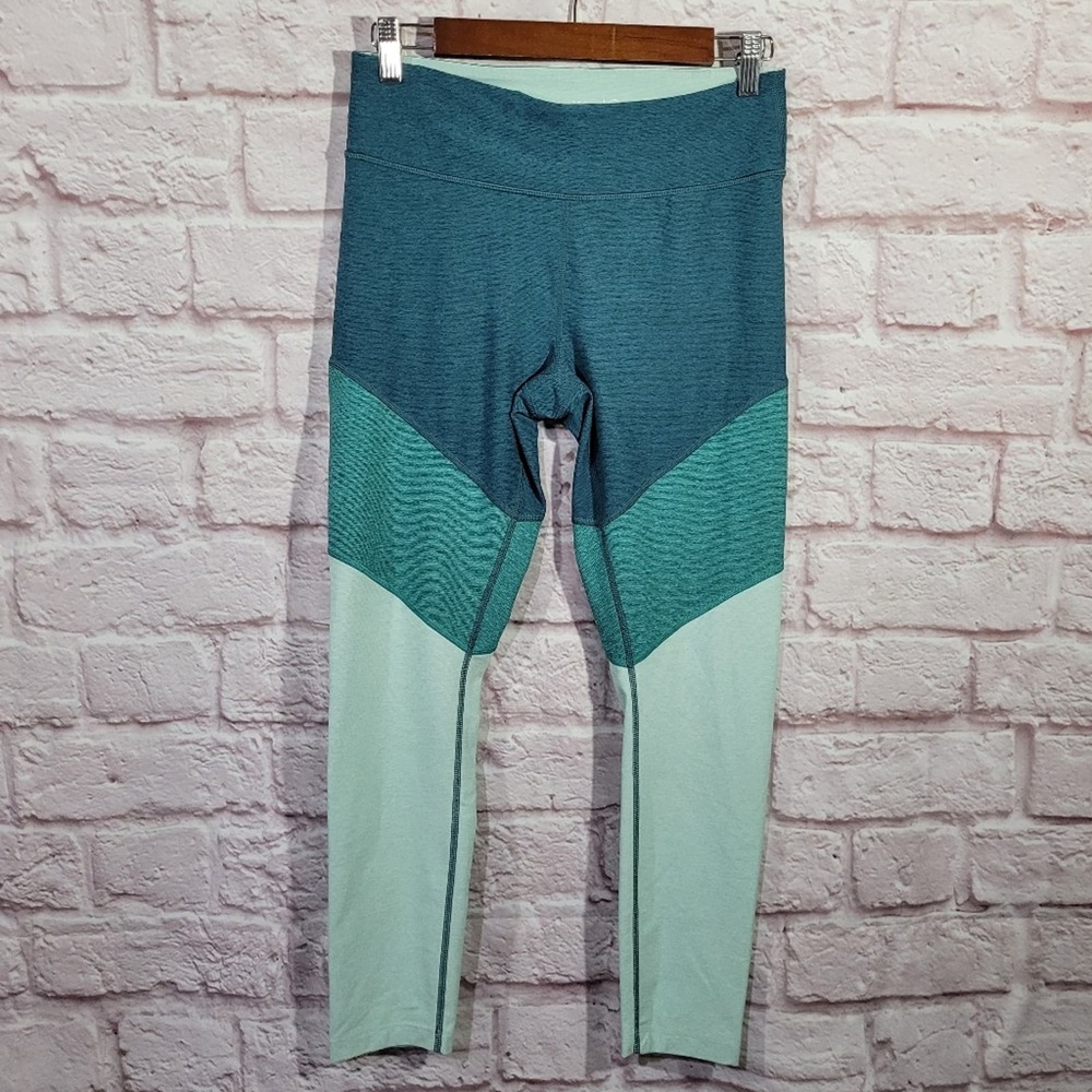 Outdoor Voices Teal Colorblock High Rise 7/8 Athletic Leggings